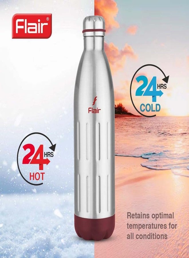 Flair Ivy Insulated Steel Bottle | Upto 24 Hours Hot & Cold | Leakproof, BPA-Free, Tough & Durable, Copper Coated-Double Walled, Rust Free Water Bottle (750 ml,Red) - Image 3